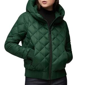 Soia & Kyo | Senna Sustainable Lightweight Down Bomber Jacket Hooded Coat XS